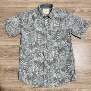 Weatherproof Vintage Mens Short Sleeve Button Up Shirt Tropical Leaf Print Sz‎ S